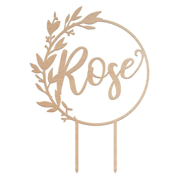 cake topper mariage couronne florale personnalisé