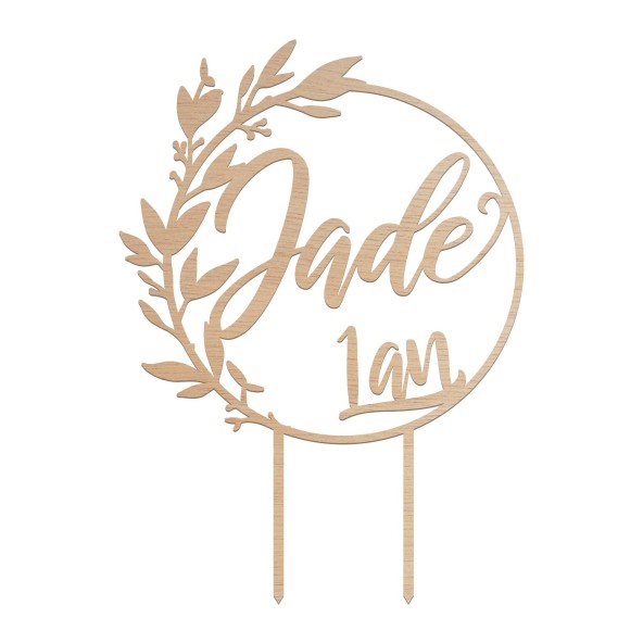cake topper mariage couronne florale personnalisé