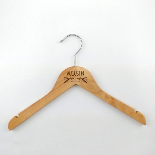 cintre enfant bébé personnalisé champetre feuillage