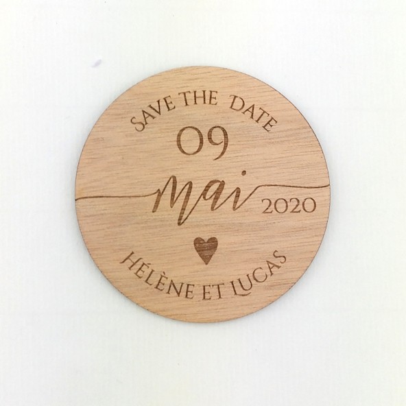 Save the date magnet coeur