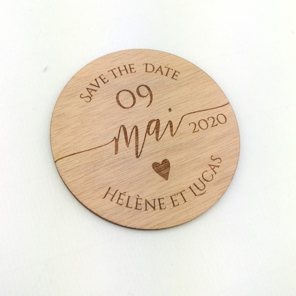 Save the date magnet coeur