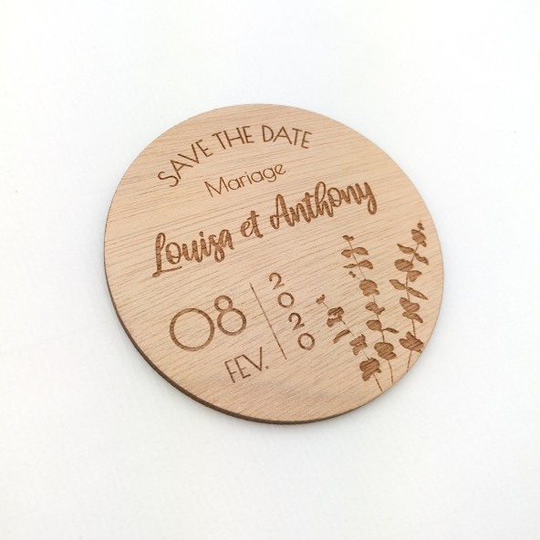 Magnet save the date eucalyptus