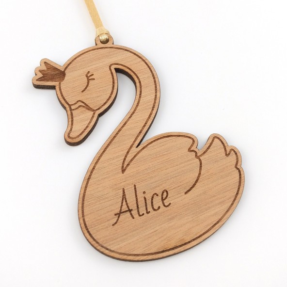 boule noel cygne personnalisée