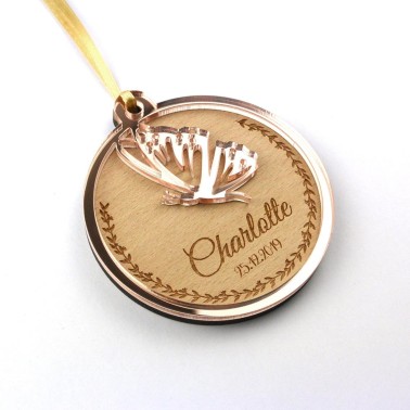 boule noel personnalisable papillon prénom