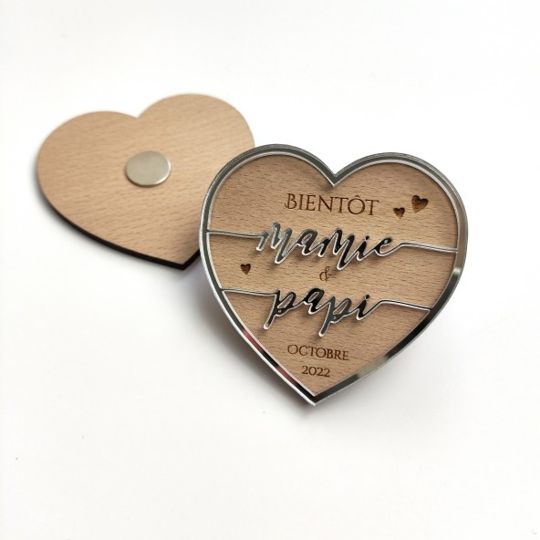 magnet bois annonce grossesse coeur