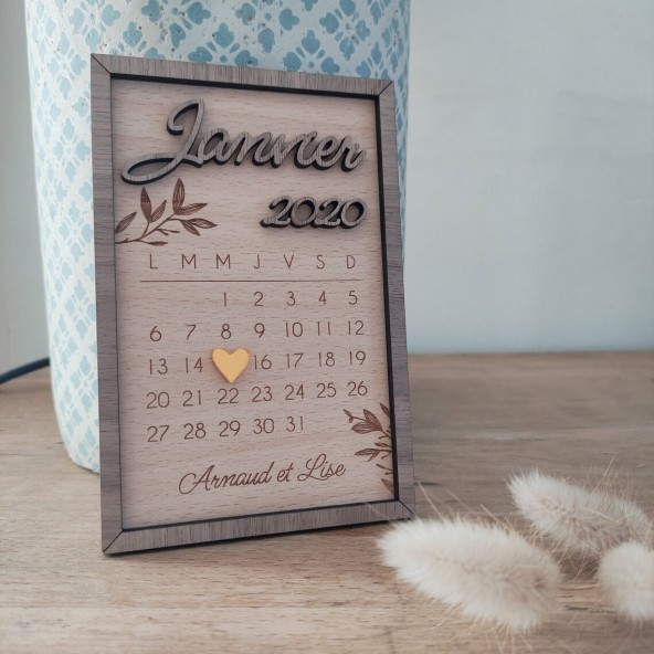 cadeau saint valentin cadre calendrier