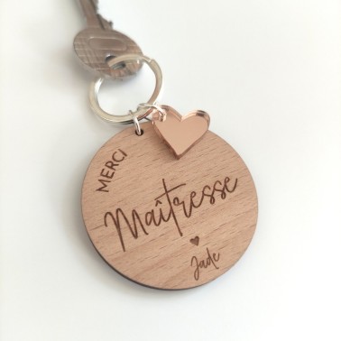 Porte-clés personnalisé - Cadeau de fin d'année Maîtresse, Nounou