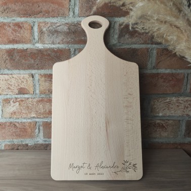 Planche à découper personnalisée – Idée cadeau mariage, anniversaire ou apéro – Gravure sur bois