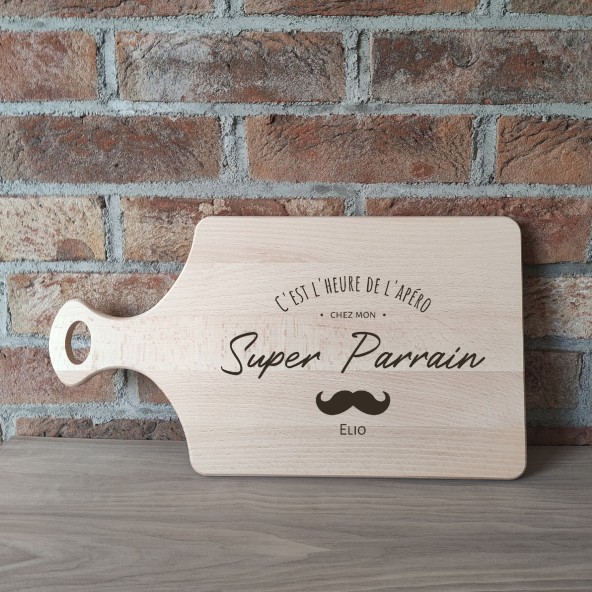 Planche à découper personnalisée cadeau parrain