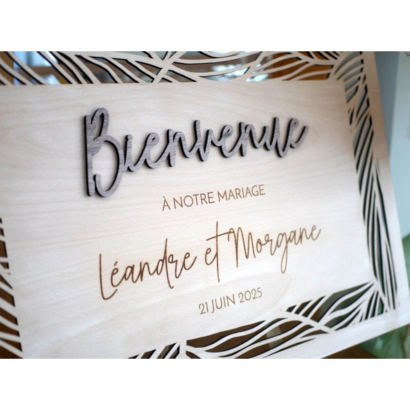 Panneau de bienvenue personnalisé mariage baptême