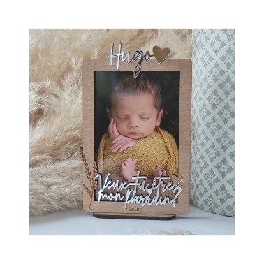 Cadre photo personnalisé cadeau parrain marraine