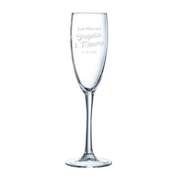 Flûte champagne just married mariage