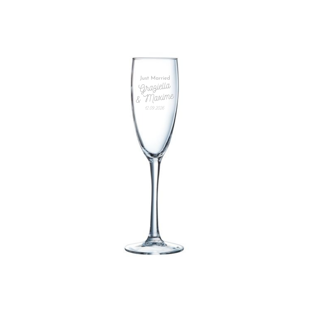 Flûte champagne just married mariage