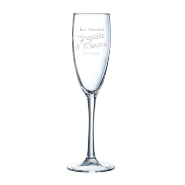 Flûte champagne just married mariage