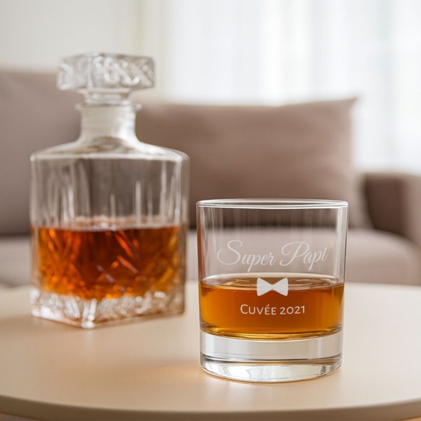 Verre whisky gravé grand père papi annonce grossesse