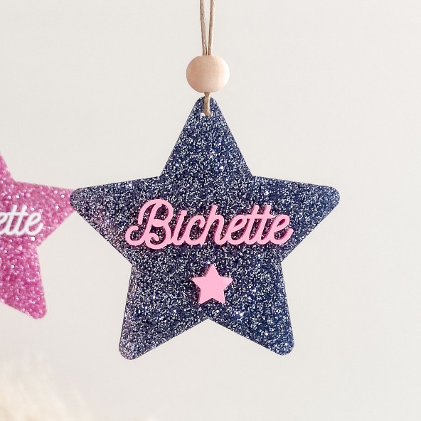 Boule noel etoile paillette