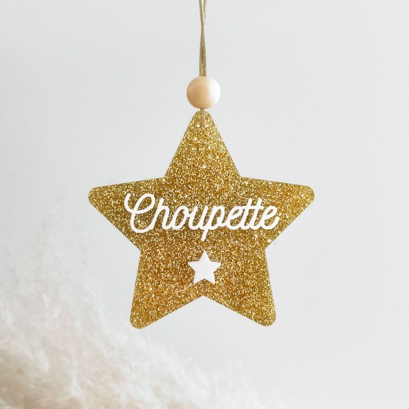 Boule noel etoile paillette