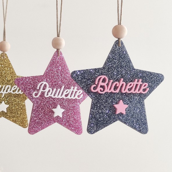 Boule noel etoile paillette