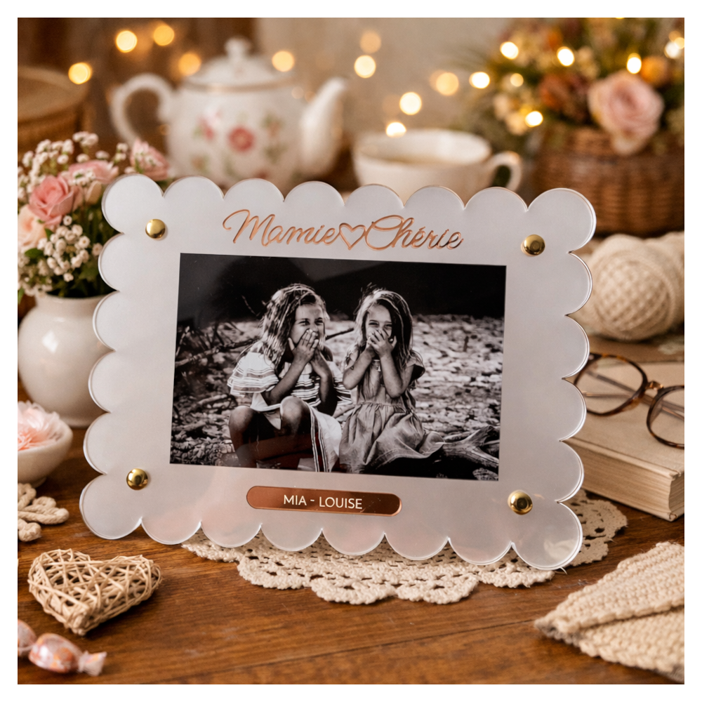 idée cadeau fête grand mère, cadre photo