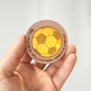 Magnet Ballon d’Or Personnalisé pour Papa – Cadeau Fête des Pères foot