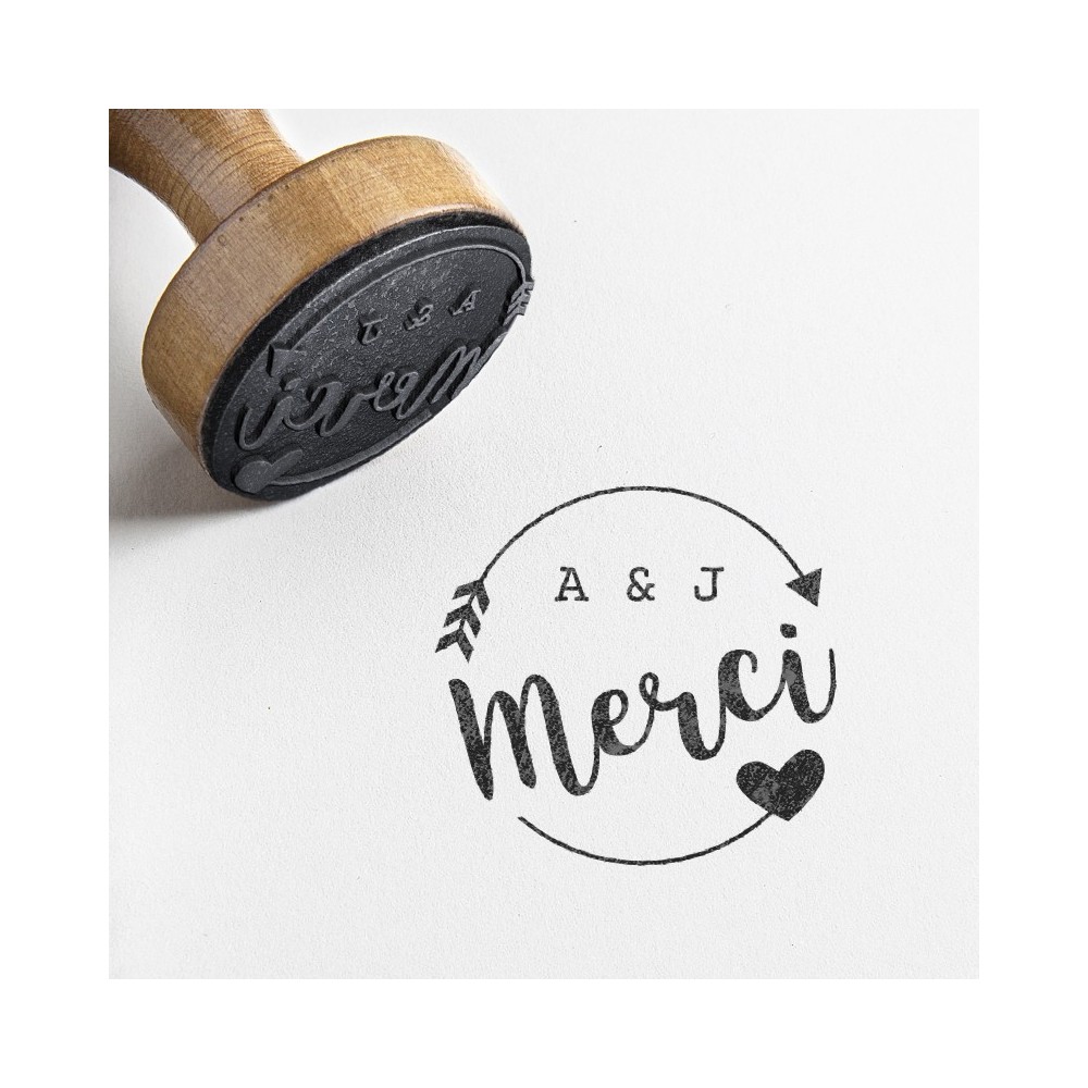tampon mariage rond merci remerciement