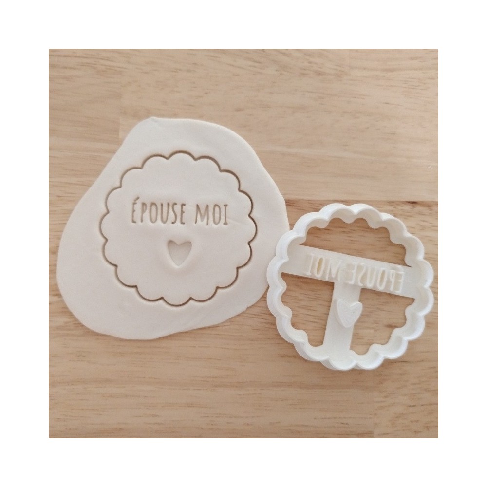 Emporte pièce biscuit mariage épouse moi coeur cookie cutter