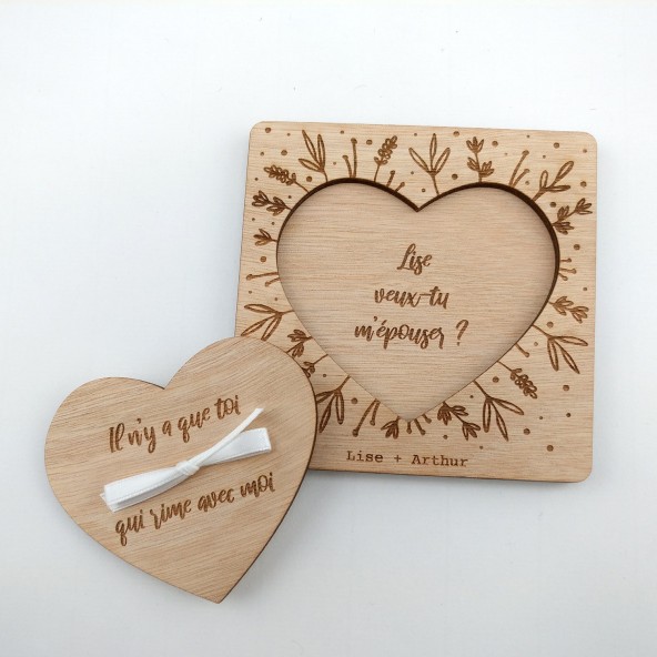 demande en mariage originale bois