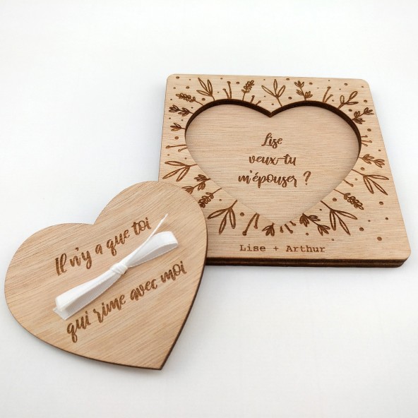 demande en mariage originale bois
